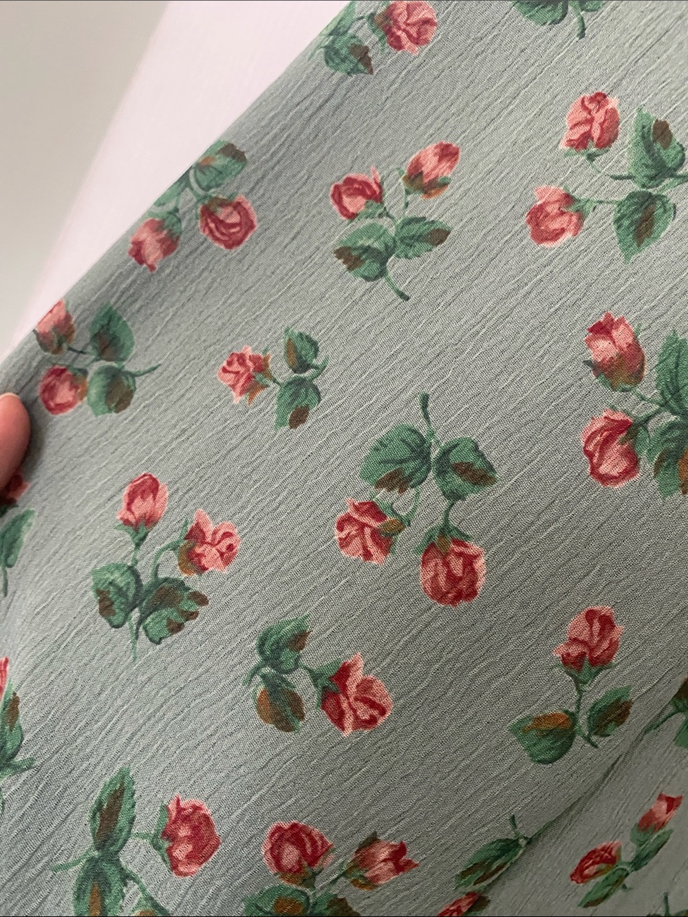 Liz Claiborne Sage Green Floral A-Line Wrap Skirt with Side Tie - Picture 6 of 17